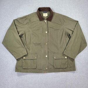 St. John's Bay Green Utility Jacket Cotton 100% Classic Crafted Quality Apparel